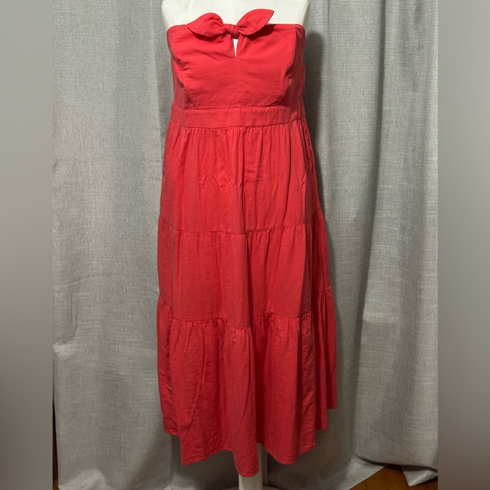 NWT Universal Thread Strapless Dress-XXL-Pink Punch Color-Cotton-Tiered Bottom